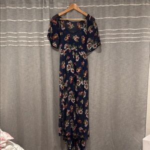 Abercrombie Floral Maxi Dress with front Slit